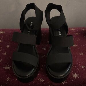 Madden Girl Black Strappy Heels size 6